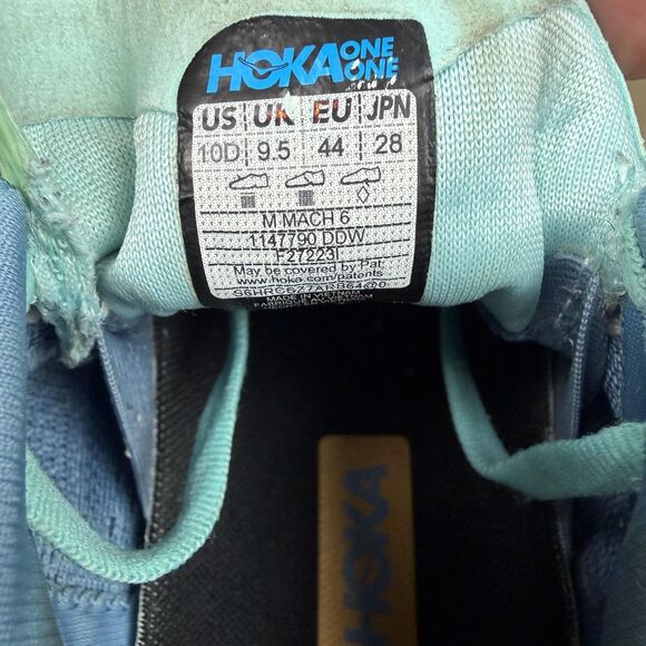 Hoka One One Mach 6 Shoes Mens Size 10 Blue Mesh Running Sneakers 1147790 DDW main image 12